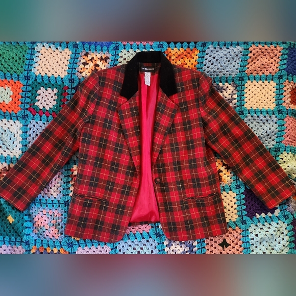 Vintage plaid blazer - Picture 2 of 4